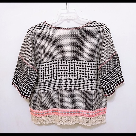 Gypsy 05 Barre Jacquard Tapestry Boho Blouse Top - Picture 6 of 6